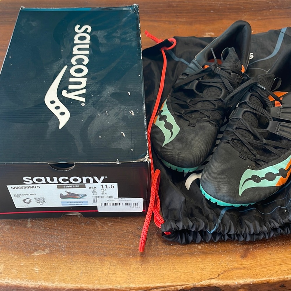 Saucony Showdown track shoes.